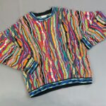 COOGI AUSTRALIA MULTICOLOR TEXTURED 3D CHUNKY KNIT SWEATER