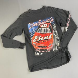 Photo detail:FULLY THRASHED! NASCAR DALE EARNHARDT JR GRAPHIC LONG SLEEVE T-SHIRT, SLEEVE HIT