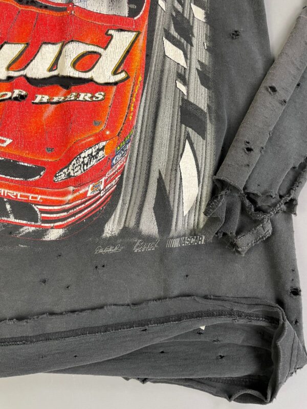 FULLY THRASHED! NASCAR DALE EARNHARDT JR GRAPHIC LONG SLEEVE T-SHIRT, SLEEVE HIT