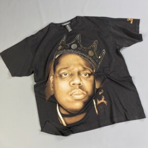 Photo detail:*AS-IS* NOTORIOUS BIG BIGGIE SMALLS PORTRAIT W/ EMBELLISHED RHINESTONE CROWN T-SHIRT