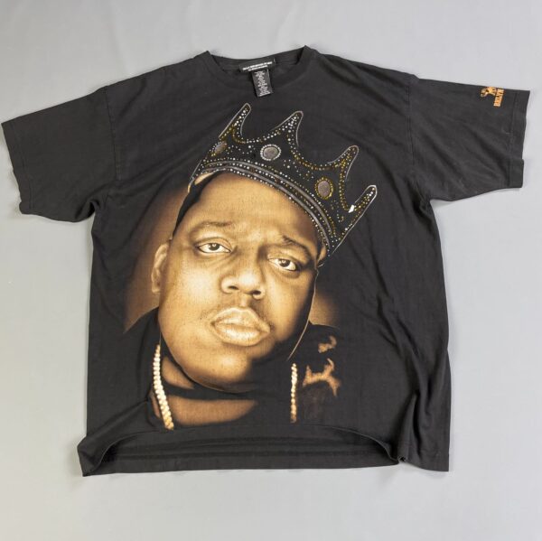 *AS-IS* NOTORIOUS BIG BIGGIE SMALLS PORTRAIT W/ EMBELLISHED RHINESTONE CROWN T-SHIRT