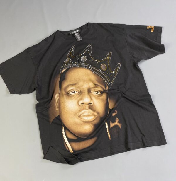 *AS-IS* NOTORIOUS BIG BIGGIE SMALLS PORTRAIT W/ EMBELLISHED RHINESTONE CROWN T-SHIRT