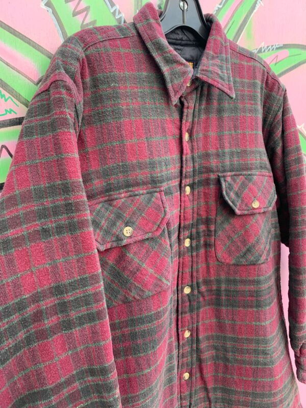 HEAVY NYLON QUILTED LINED FLANNEL SHIRT