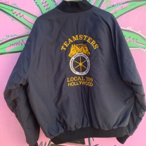 Photo detail:EMBROIDERED TEAMSTERS HOLLYWOOD NYLON SNAP UP BOMBER JACKET