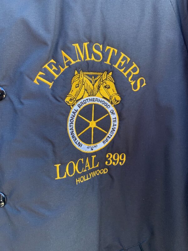 EMBROIDERED TEAMSTERS HOLLYWOOD NYLON SNAP UP BOMBER JACKET