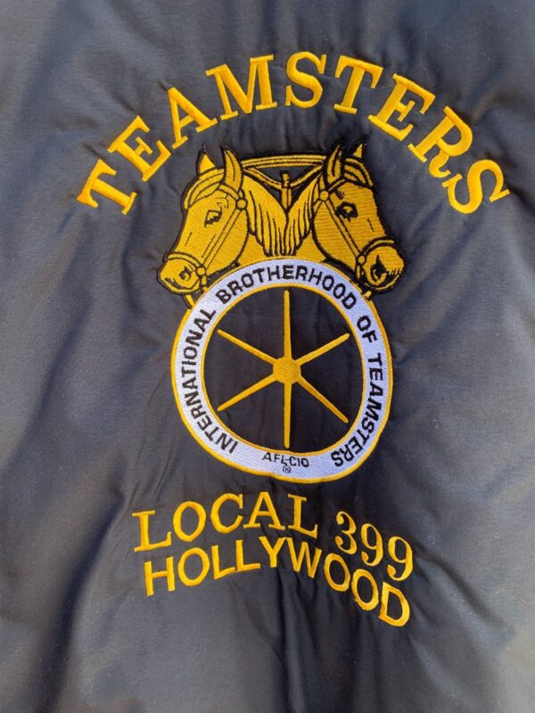 EMBROIDERED TEAMSTERS HOLLYWOOD NYLON SNAP UP BOMBER JACKET