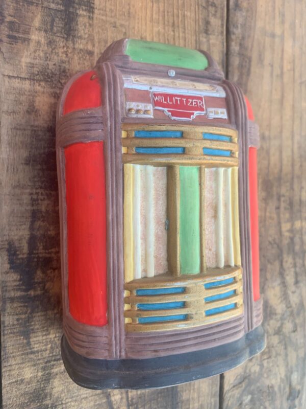 VINTAGE CERAMIC WINDUP MUSICAL JUKEBOX COIN BANK