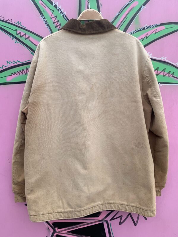 PERFECTLY DISTRESSED BLANKET LINED CHORE JACKET W/ CORDUROY COLLAR