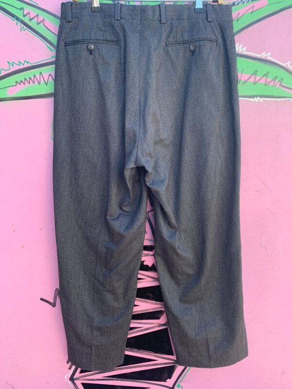 1980S COTTON HERRINGBONE STYLE PLEATED TROUSERS