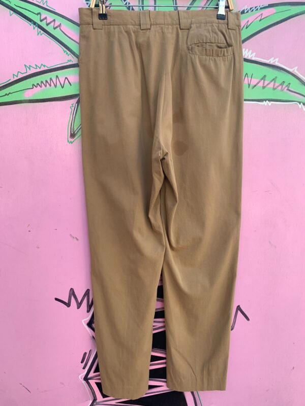 1980S VERSACE PLEATED KHAKI TROUSERS