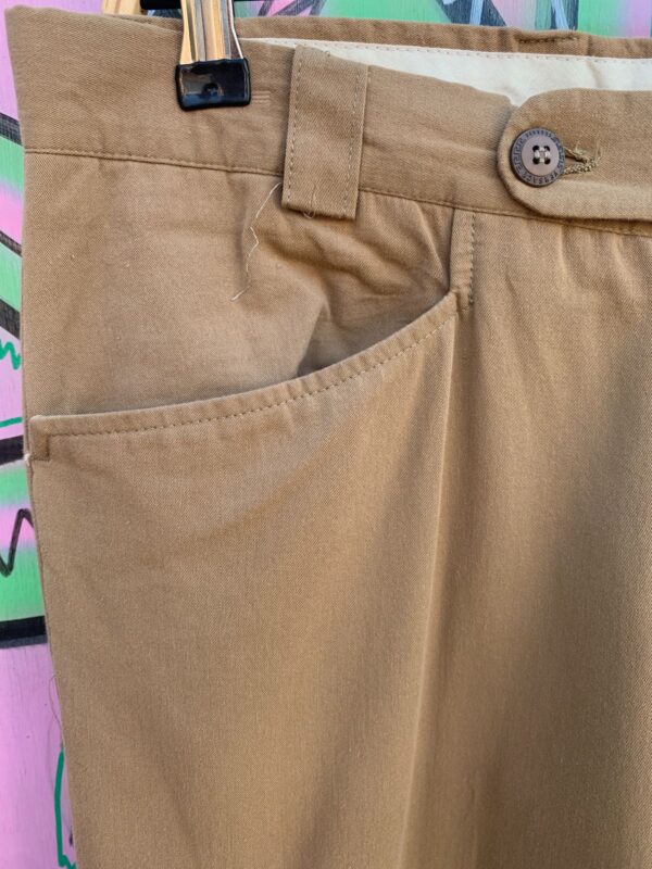 1980S VERSACE PLEATED KHAKI TROUSERS