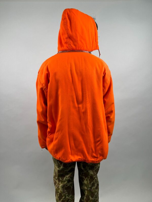 *AS-IS* 1970S BRIGHT NEON ORANGE QUILT LINED ZIP UP JACKET