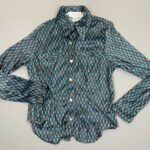 SUPER RAD 1990S VELVET ARGYLE PRINT LONG SLEEVE BUTTON DOWN SHIRT