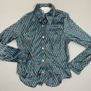 Photo detail:SUPER RAD 1990S VELVET ARGYLE PRINT LONG SLEEVE BUTTON DOWN SHIRT