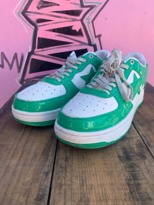 AS-IS A BATHING APE BAPE STA PATENT LEATHER LOW TOP SNEAKERS