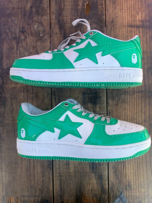 AS-IS A BATHING APE BAPE STA PATENT LEATHER LOW TOP SNEAKERS