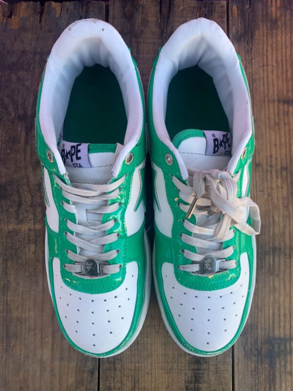 AS-IS A BATHING APE BAPE STA PATENT LEATHER LOW TOP SNEAKERS