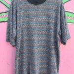 1990S MADE IN USA O.P. FADED GEOMETRIC GRAPHIC RINGER TSHIRT