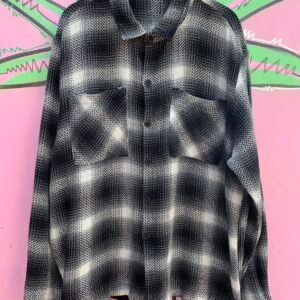 Photo detail:NICE! HEAVY TEXTILE OVERSIZED SHADOW PLAID FLANNEL SHIRT