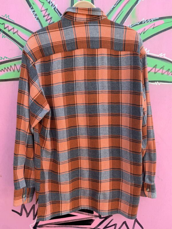 RARE HEAVY TEXTILE HERRINGBONE STYLE WEAVE FLANNEL SHIRT