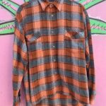RARE HEAVY TEXTILE HERRINGBONE STYLE WEAVE FLANNEL SHIRT