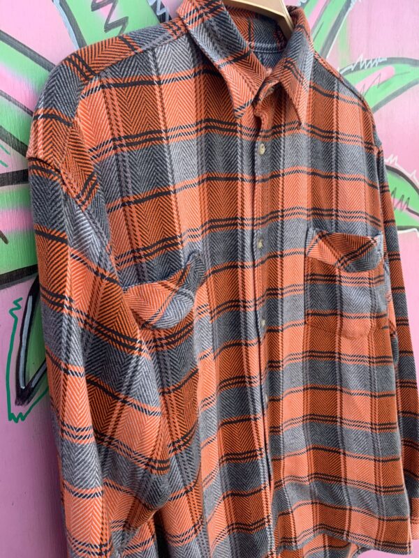 RARE HEAVY TEXTILE HERRINGBONE STYLE WEAVE FLANNEL SHIRT