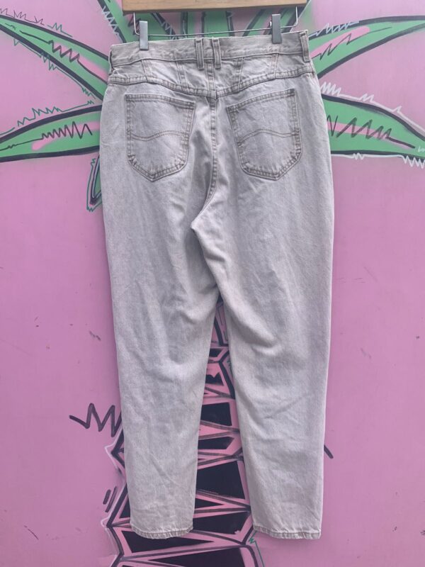 NICE! 1990S STONEWASHED TAUPE BAGGY DENIM JEANS - LEE RIVETED