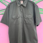 CLASSIC INDUSTRIAL BUTTON UP SHORT SLEEVE WORK SHIRT