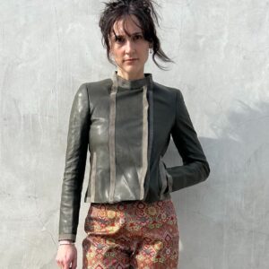 Photo detail:NWT GORGEOUS CROPPED BUTTER LEATHER JACKET SUEDE VERTICAL BINDING