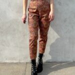 GORGEOUS! 1960S HIGH WAIST MOORISH PATTERN JACQUARD TROUSERS