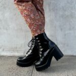 SHINY SUPER CHUNKY PLATFORM COMBAT BOOTS