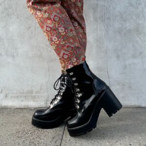 Photo detail:SHINY SUPER CHUNKY PLATFORM COMBAT BOOTS