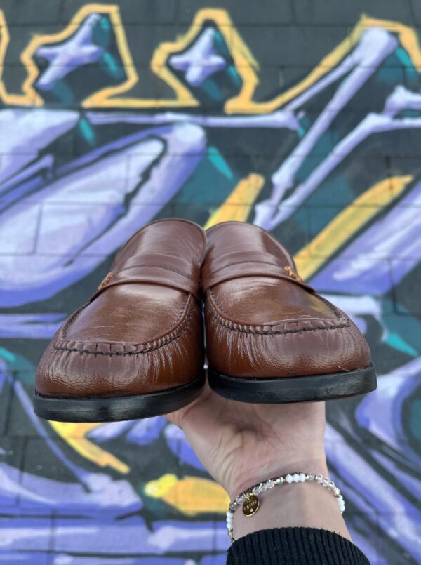 NAUTICAL WHEEL STRAP DETAIL LEATHER PINCH STITCH LOAFERS