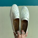 THICK WEAVE LEATHER STRAP SLIP ON LOAFERS DEADSTOCK