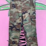 PERFECTLY FADED CAMO ARMY FATIGUES CARGO PANTS, SMALL SIZE