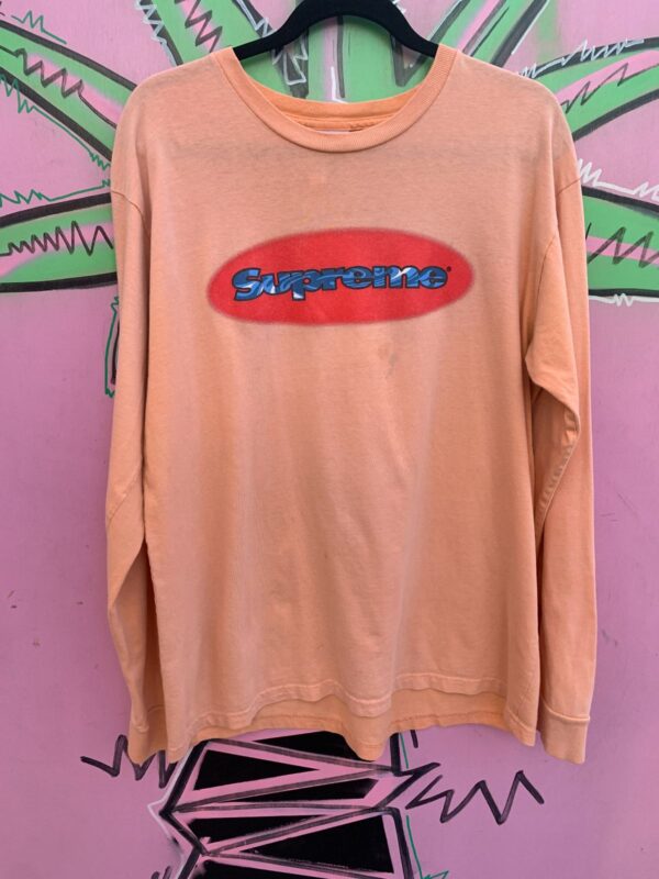 FADED SUPREME LOGO LONG SLEEVE GRAPHIC T SHIRT