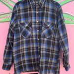 NICE! 1990S QUILTED NYLON INTERIOR WOOL BLEND FLANNEL SHIRT