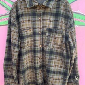 Photo detail:HEAVY PLAID FLEECE FLANNEL JACKET NYLON LINED