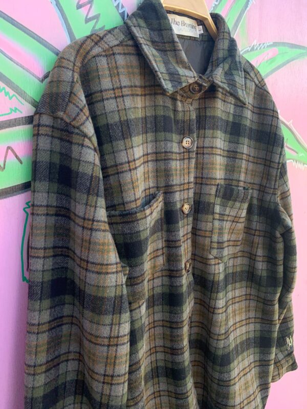 HEAVY PLAID FLEECE FLANNEL JACKET NYLON LINED