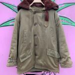 1950S US MILITARY B-9 PARKA QUILTED INSULATED MILITARY WITH SHERPA HOOD