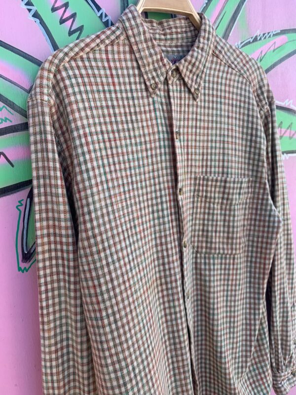 NICE! TEXTILE GRID WEAVE LONG SLEEVE BUTTON DOWN SHIRT