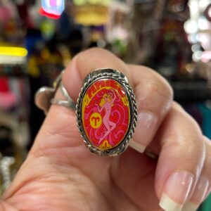 Photo detail:ARIES ZODIAC PSYCHEDELIC GRAPHIC OVAL PERUVIAN RING