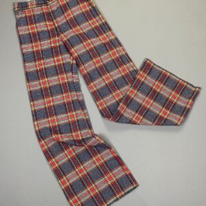 Photo detail:1970S MADE IN FRANCE WOOL BLEND WIDE LEG TARTAN PLAID PANTS