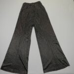*AS IS* ADORABLE! 1970S MINI POLKA DOT WIDE LEG SLINKY PALAZZO PANTS