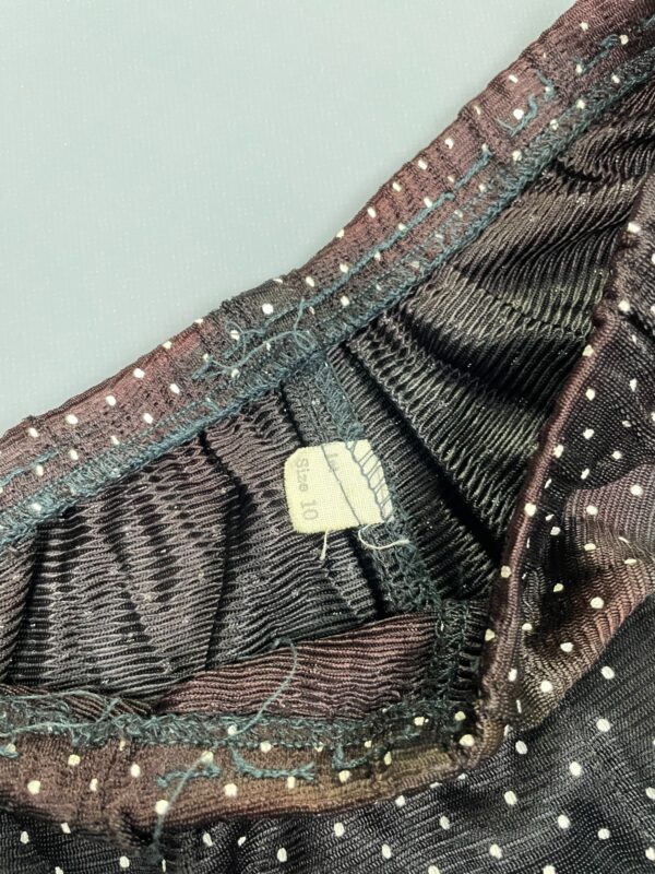 *AS IS* ADORABLE! 1970S MINI POLKA DOT WIDE LEG SLINKY PALAZZO PANTS