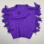 ADORABLE!!! CROPPED KNIT SLEEVELESS SWEATER TOP TASSELED SIDES