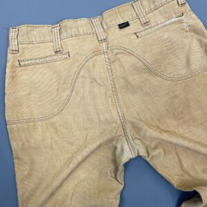 WRANGLER *AS IS* 1970S WESTERN STYLE FLARED CORDUROY PANTS CONTRAST STITCHING in TAN, BROWN