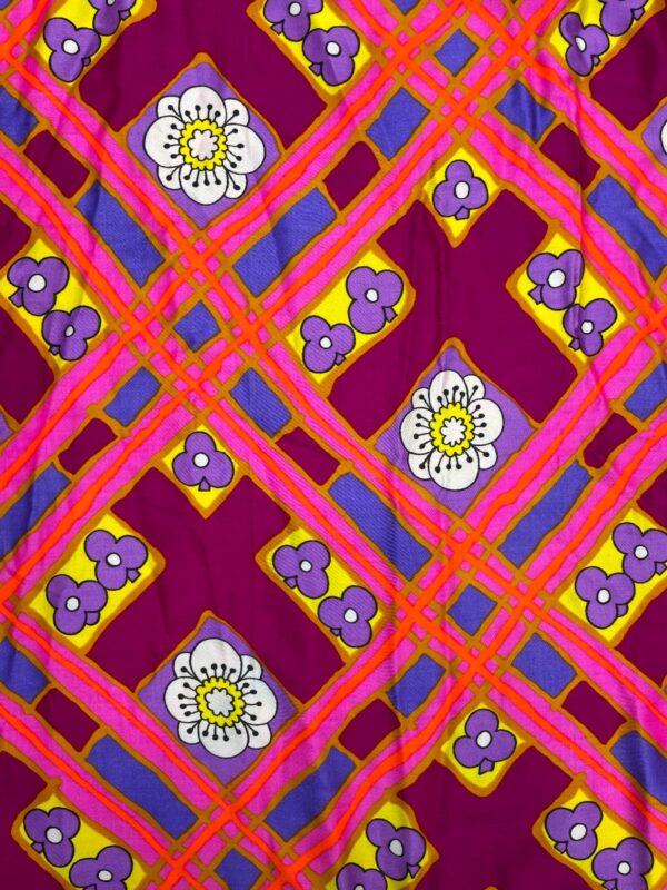 BRIGHT! 1960S NEON PRINT FLOWER POWER MAXI SKIRT