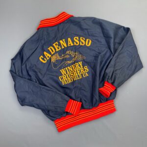 Photo detail:FUN! 1970S CADENASSO WINERY CRUSHERS BOMBER JACKET BRIGHT STRIPED CUFFS & COLLAR