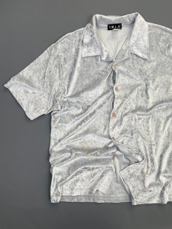 SO FUN! 1990S | EARLY Y2K CRUSHED VELVET CLUB KID SHIRT